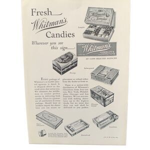 Vintage 1932 Whitman’s Chocolates & Confections Ad Advertisement